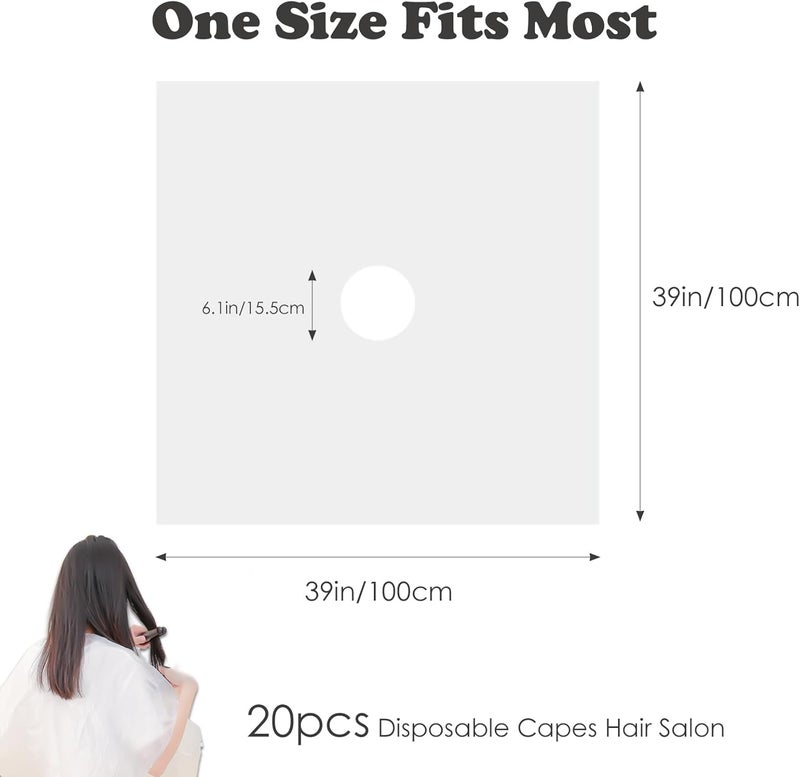 Iensen 20pcs Disposable Waterproof Hair Color Capes - Hair Dye and Styling Bibs for Home and Salon Use - Image 2